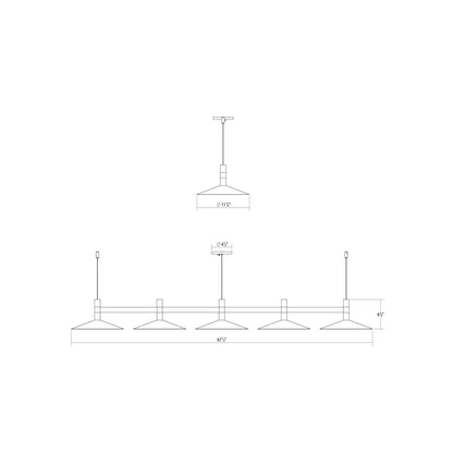 Systema Staccato 57" Wide LED Commercial Linear Pendant