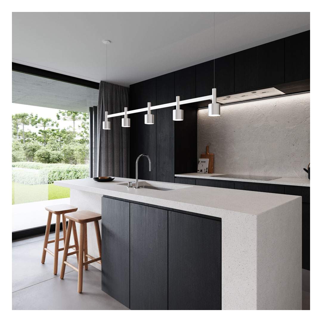 Systema Staccato 5 Light 57" Wide LED Indoor Linear Pendant