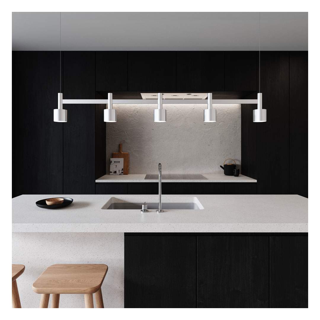 Systema Staccato 5 Light 57" Wide LED Indoor Linear Pendant