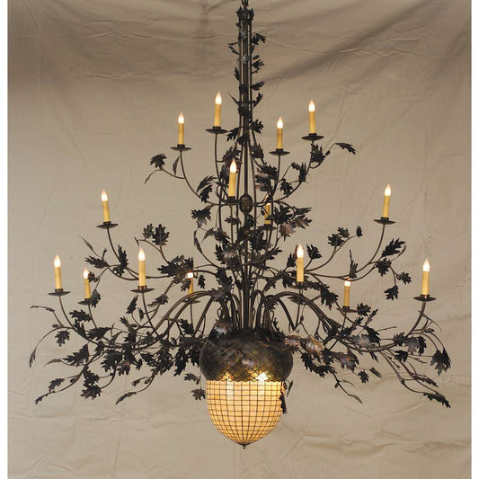 18 Light Up / Down Lighting Chandelier from the Acorn & Oak Leaves Collection