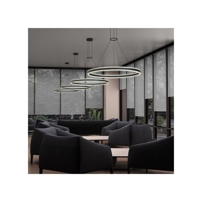 Double Corona 24" Wide Integrated LED Ring Chandelier with Acrylic Shades