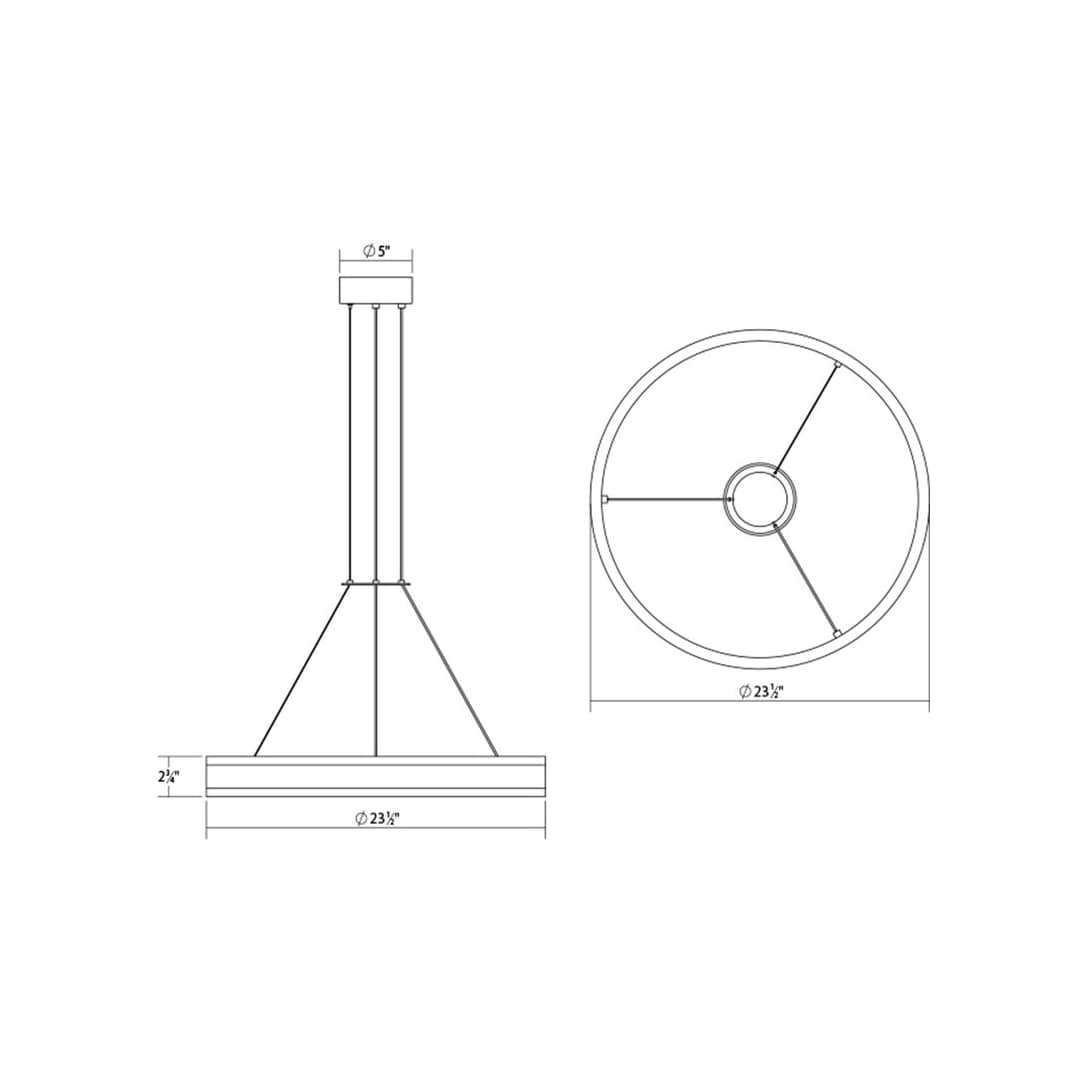 Double Corona 24" Wide Integrated LED Ring Chandelier with Acrylic Shades