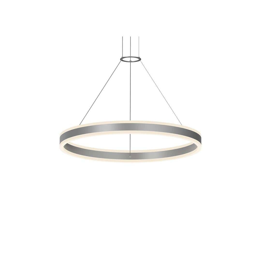 Double Corona 32" Wide Integrated LED Ring Chandelier with Acrylic Shades