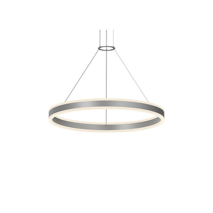 Double Corona 32" Wide Integrated LED Ring Chandelier with Acrylic Shades