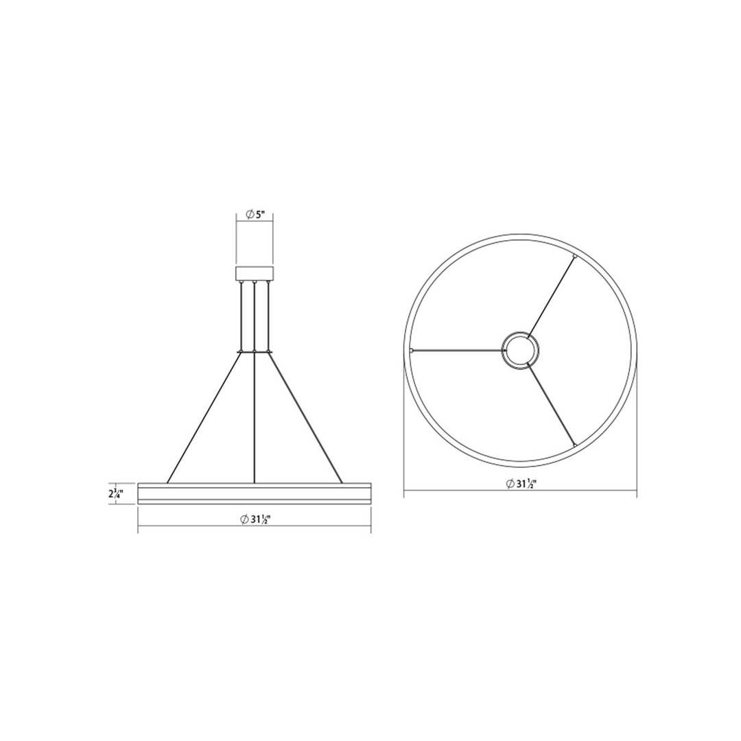 Double Corona 32" Wide Integrated LED Ring Chandelier with Acrylic Shades