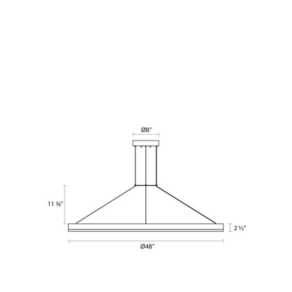 Corona 48" LED Pendant with Frosted Shade