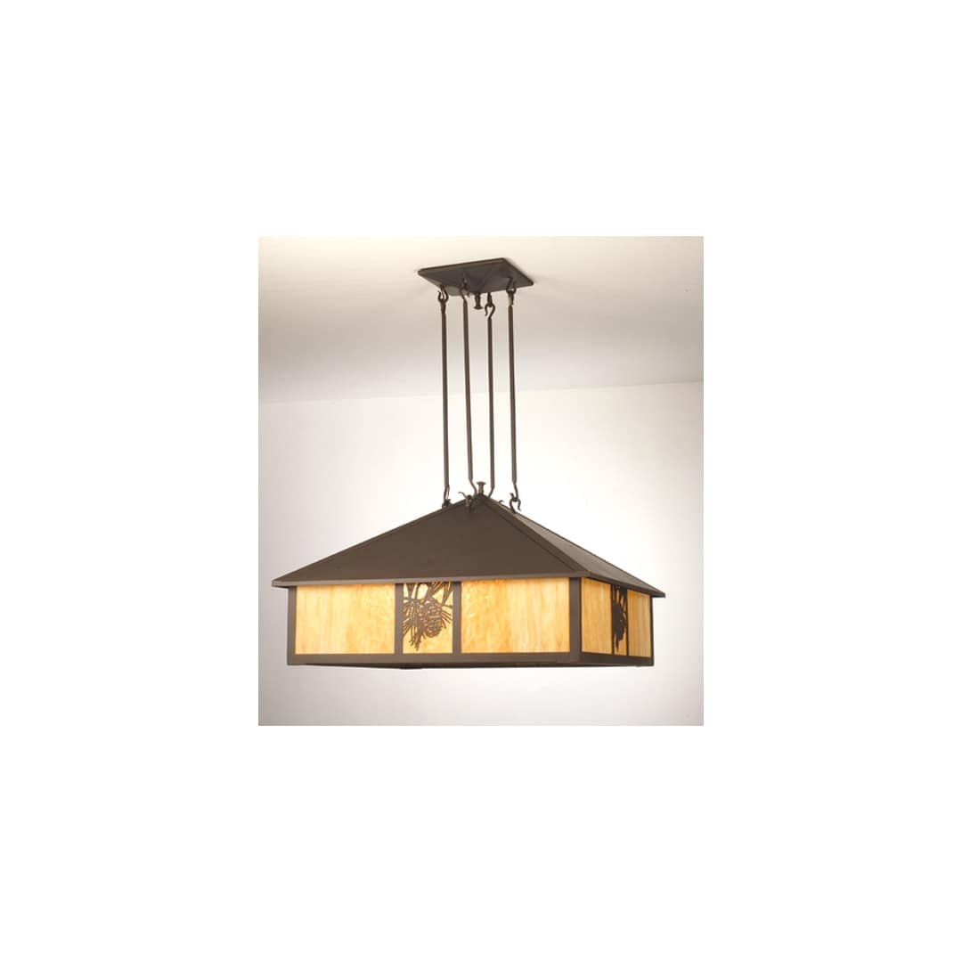 5 Light 53-1/2" Wide Pendant with Handmade Shade