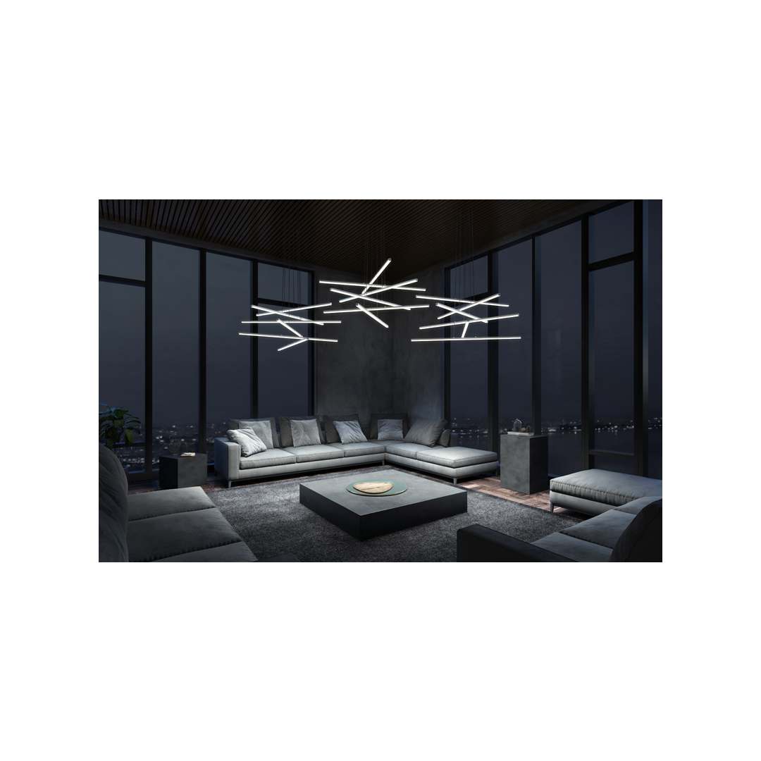 Stix 40" Wide 6 Arm LED Chandelier