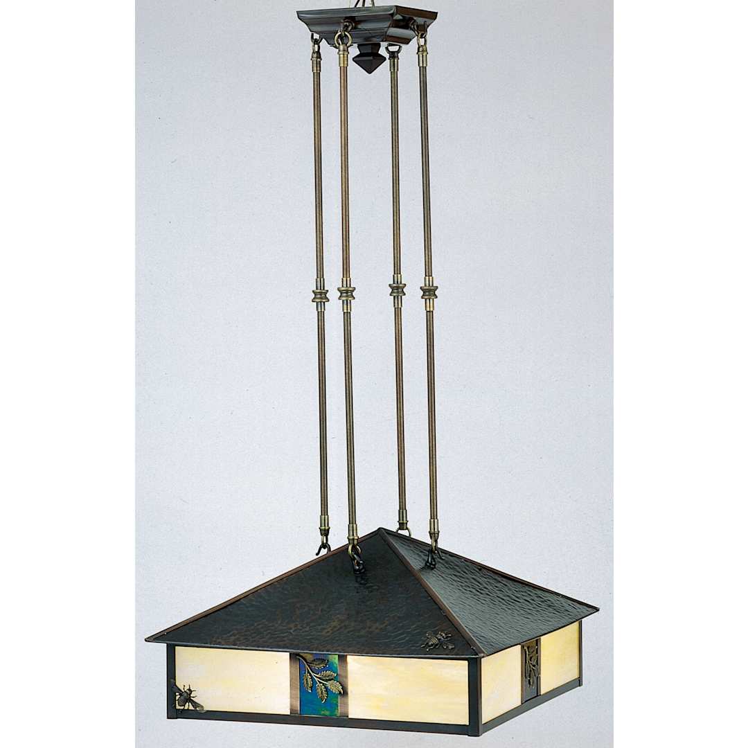 3 Light 23" Wide Pendant with Handmade Shade