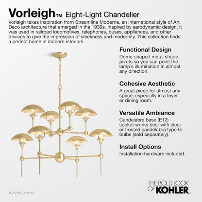 Vorleigh 26" Wide 8 Light Adjustable Dome Chandelier