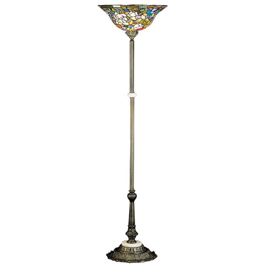 Stained Glass / Tiffany Torchiere Lamp from the Tiffany Rosebush Collection