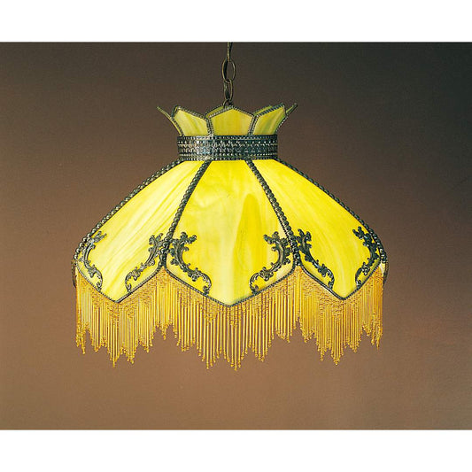 Single Light 21" Wide Pendant with Handmade Shade