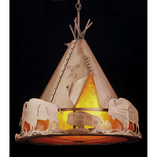 3 Light 24" Wide Pendant with Handmade Shade