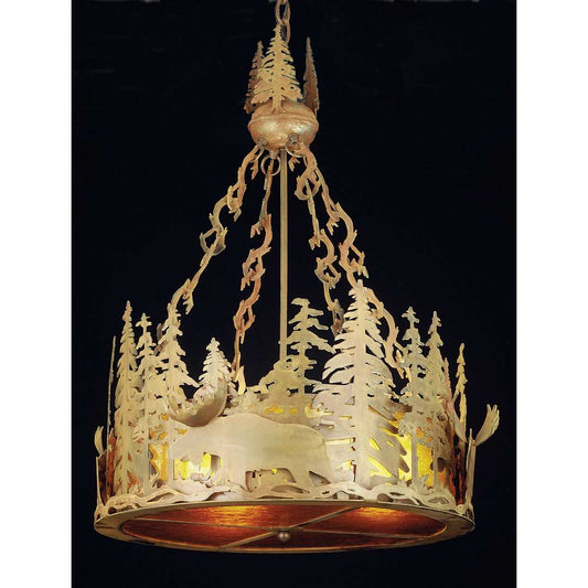 3 Light 24" Wide Pendant with Handmade Shade