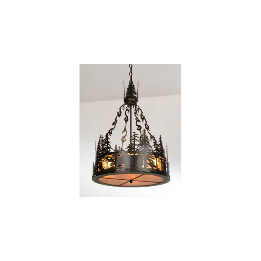 4 Light 22" Wide Pendant with Handmade Shade