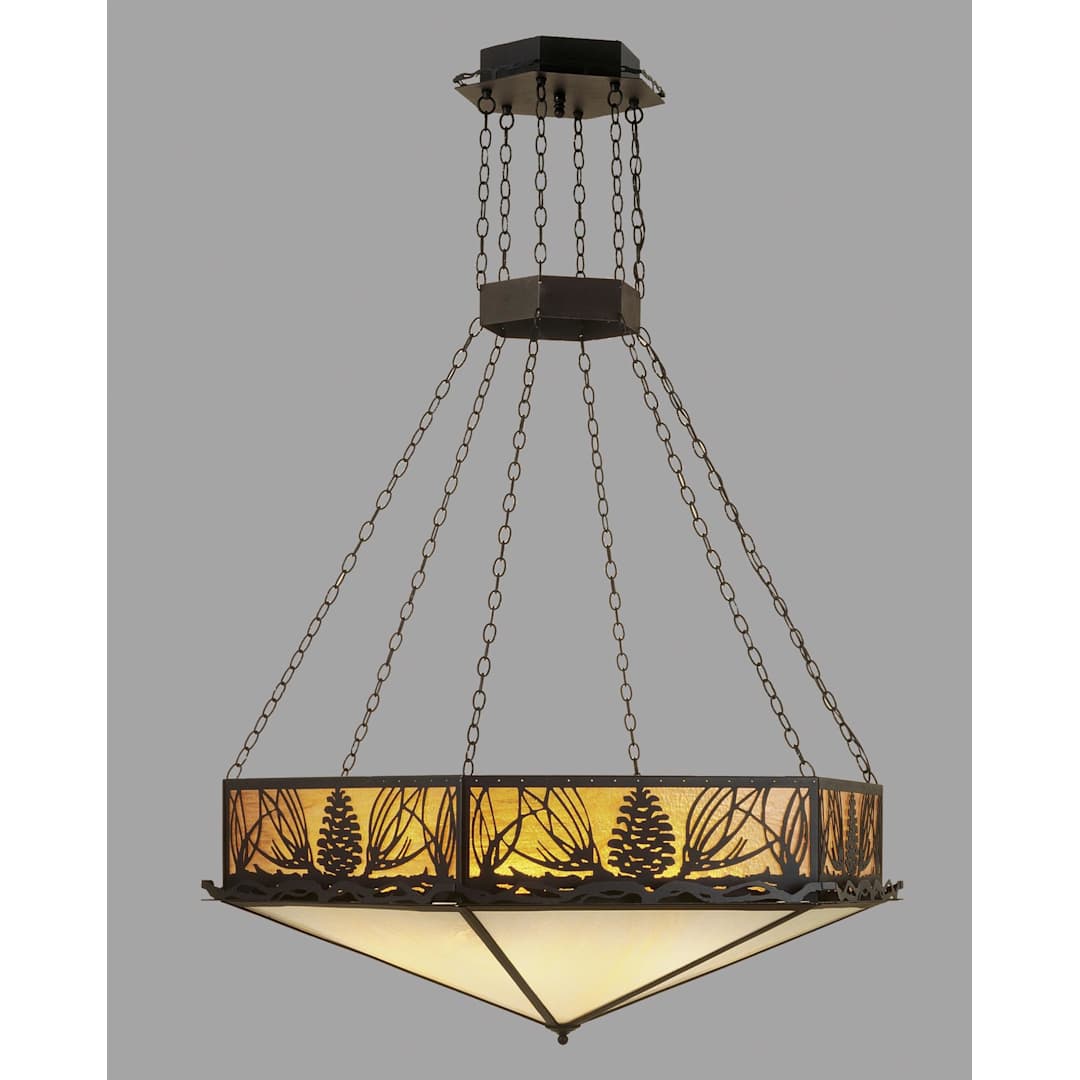 6 Light 51" Wide Pendant with Handmade Shade