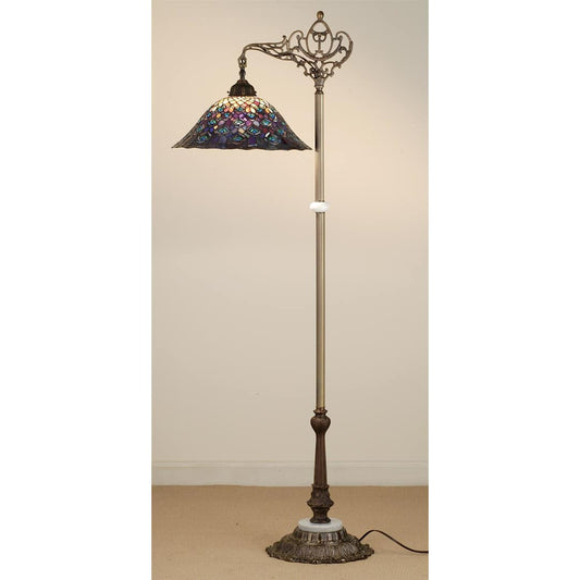 Stained Glass / Tiffany Floor Lamp from the Peacock Feather Collection