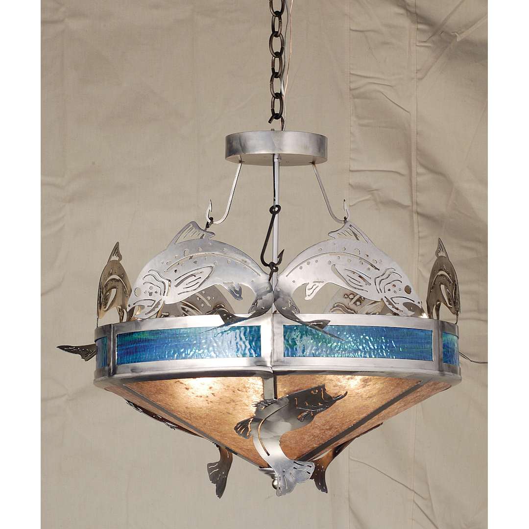 3 Light 27" Wide Pendant with Handmade Shade