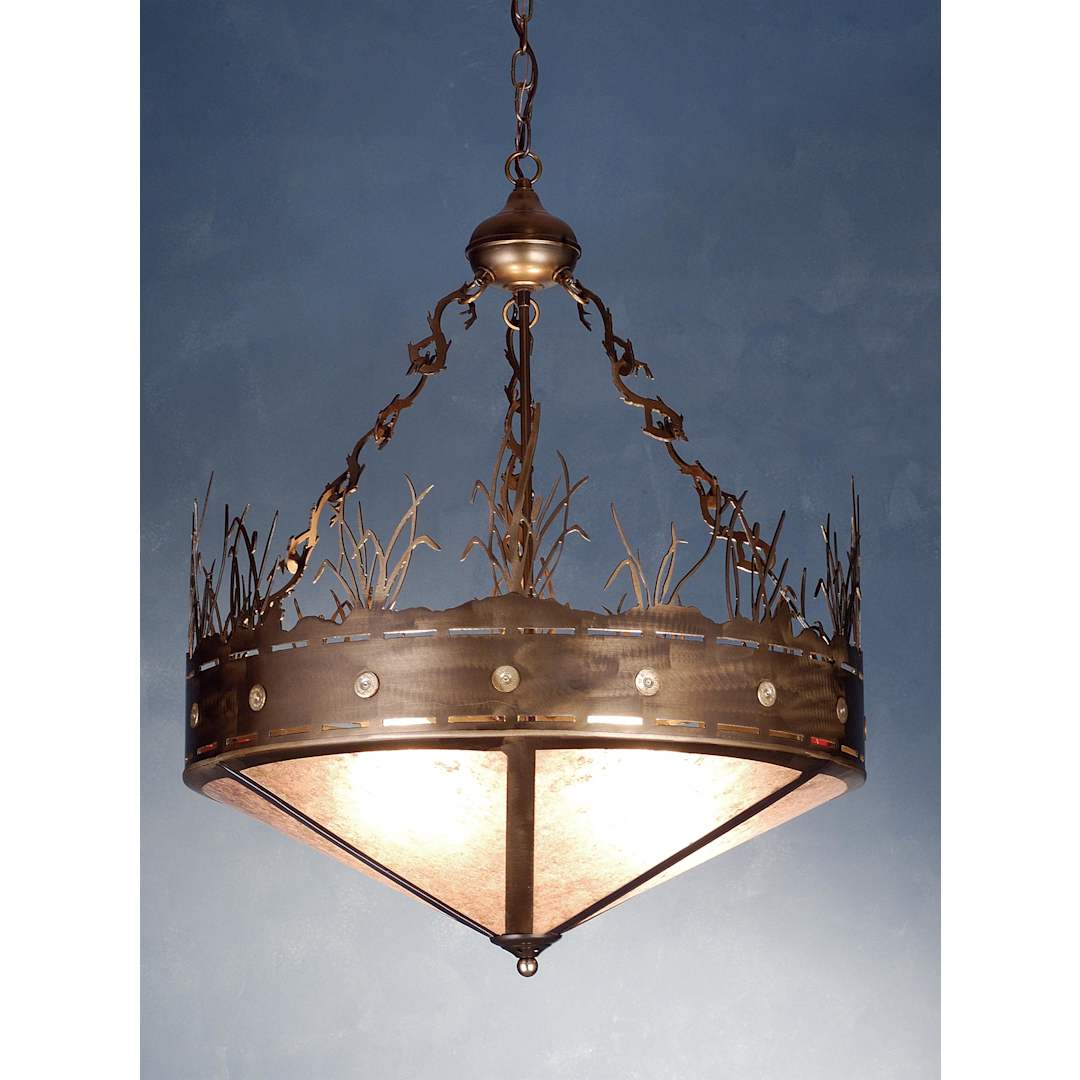 4 Light 24" Wide Pendant with Handmade Shade