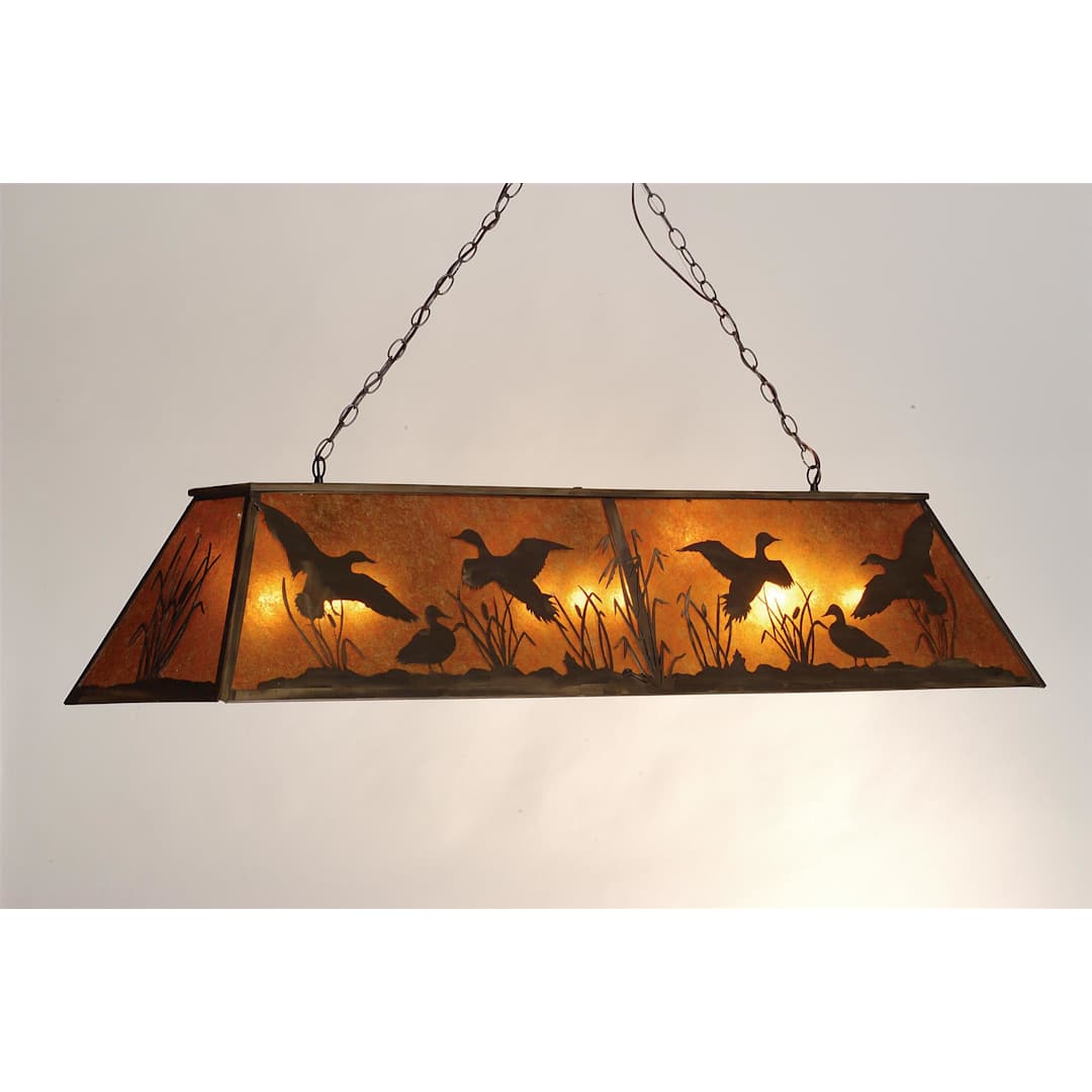 9 Light 60" Wide Pendant with Handmade Shade