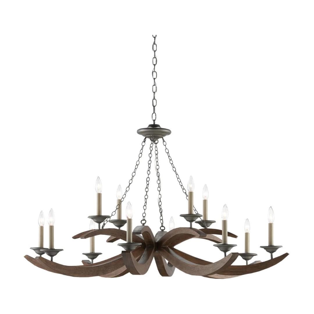 Whitlow 12 Light 51" Wide Wrought Iron Chandelier
