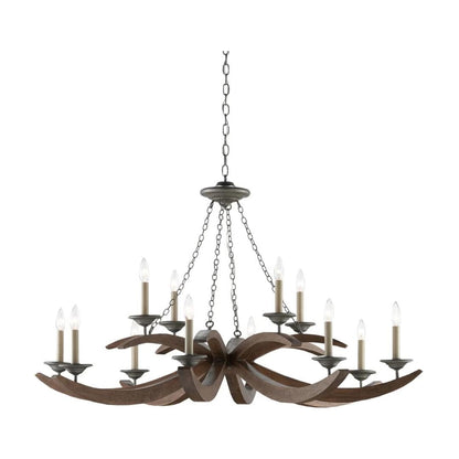 Whitlow 12 Light 51" Wide Wrought Iron Chandelier
