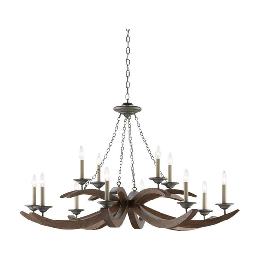 Whitlow 12 Light 51" Wide Wrought Iron Chandelier