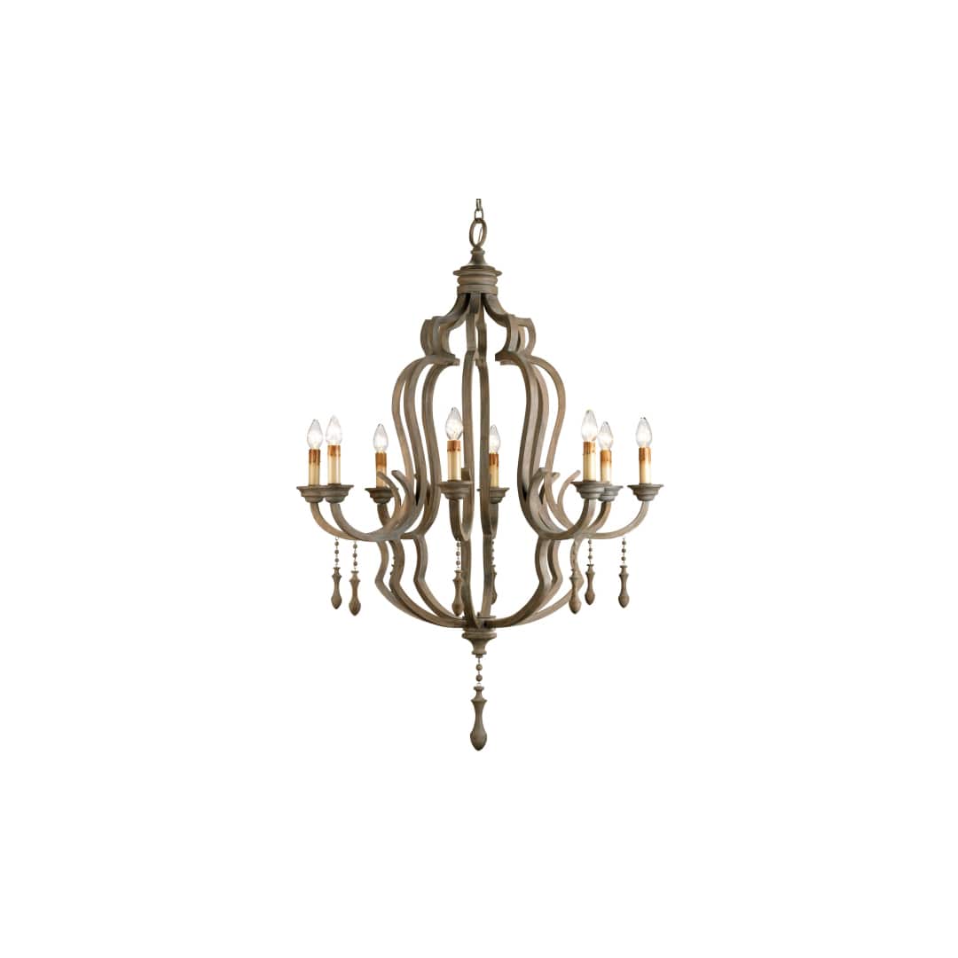 Waterloo 59"H 8 Light Chandelier with Optional Customizable Shades