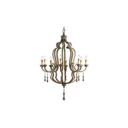 Waterloo 59"H 8 Light Chandelier with Optional Customizable Shades