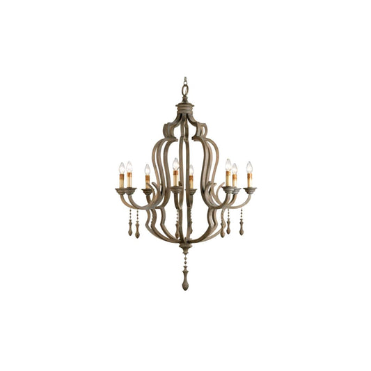Waterloo 59"H 8 Light Chandelier with Optional Customizable Shades