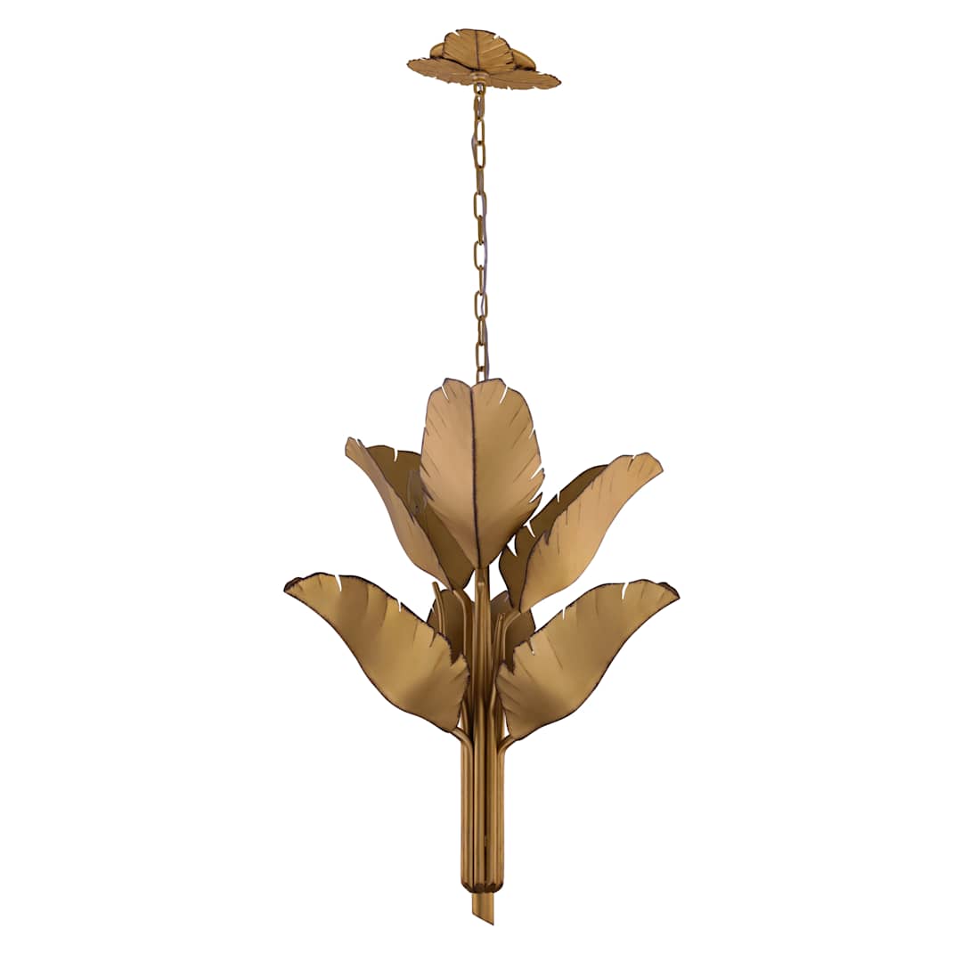 Banana Leaf 6 Light 23" Wide Abstract Candle Style Chandelier