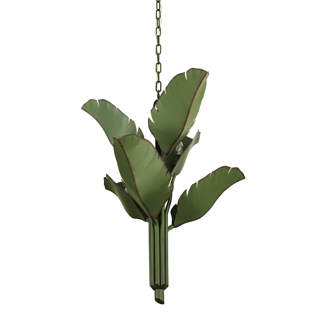 Banana Leaf 6 Light 23" Wide Abstract Candle Style Chandelier