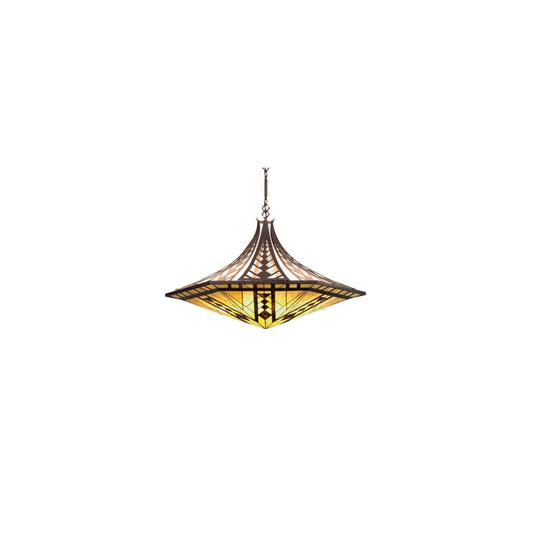 Sonoma Six Light Bowl Pendant with Custom Stained Glass Shade