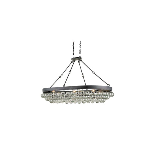Balthazar 6 Light Large Chandelier with Suspended Clear Glass Globes