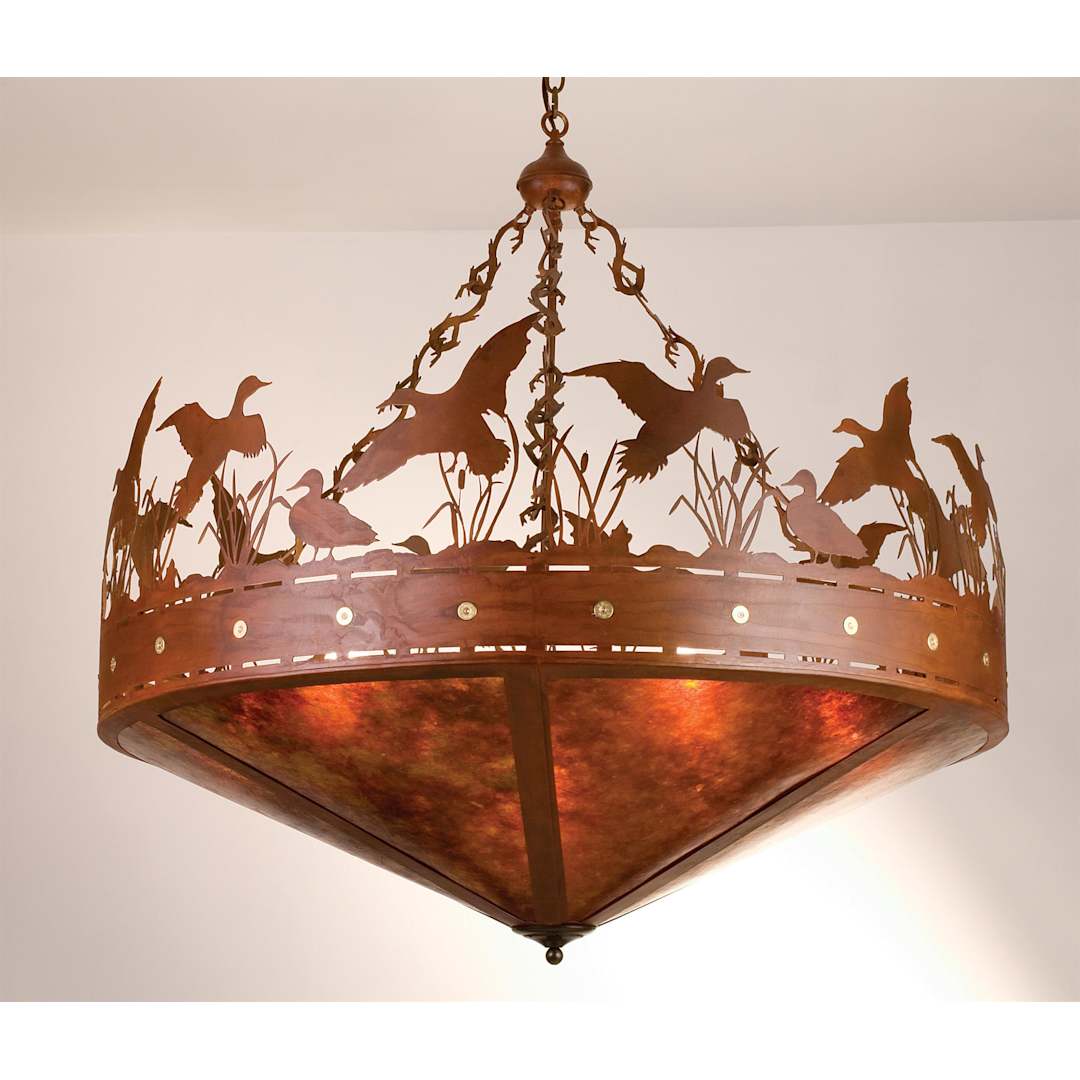 7 Light 48" Wide Pendant with Handmade Shade