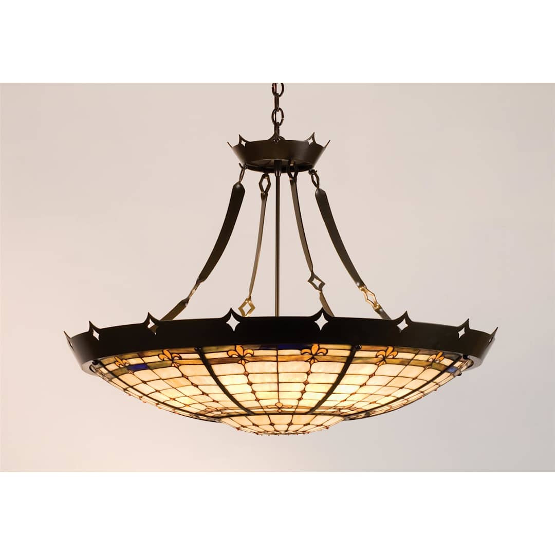 Stained Glass / Tiffany Six Light Bowl Pendant from the Fleurs Collection