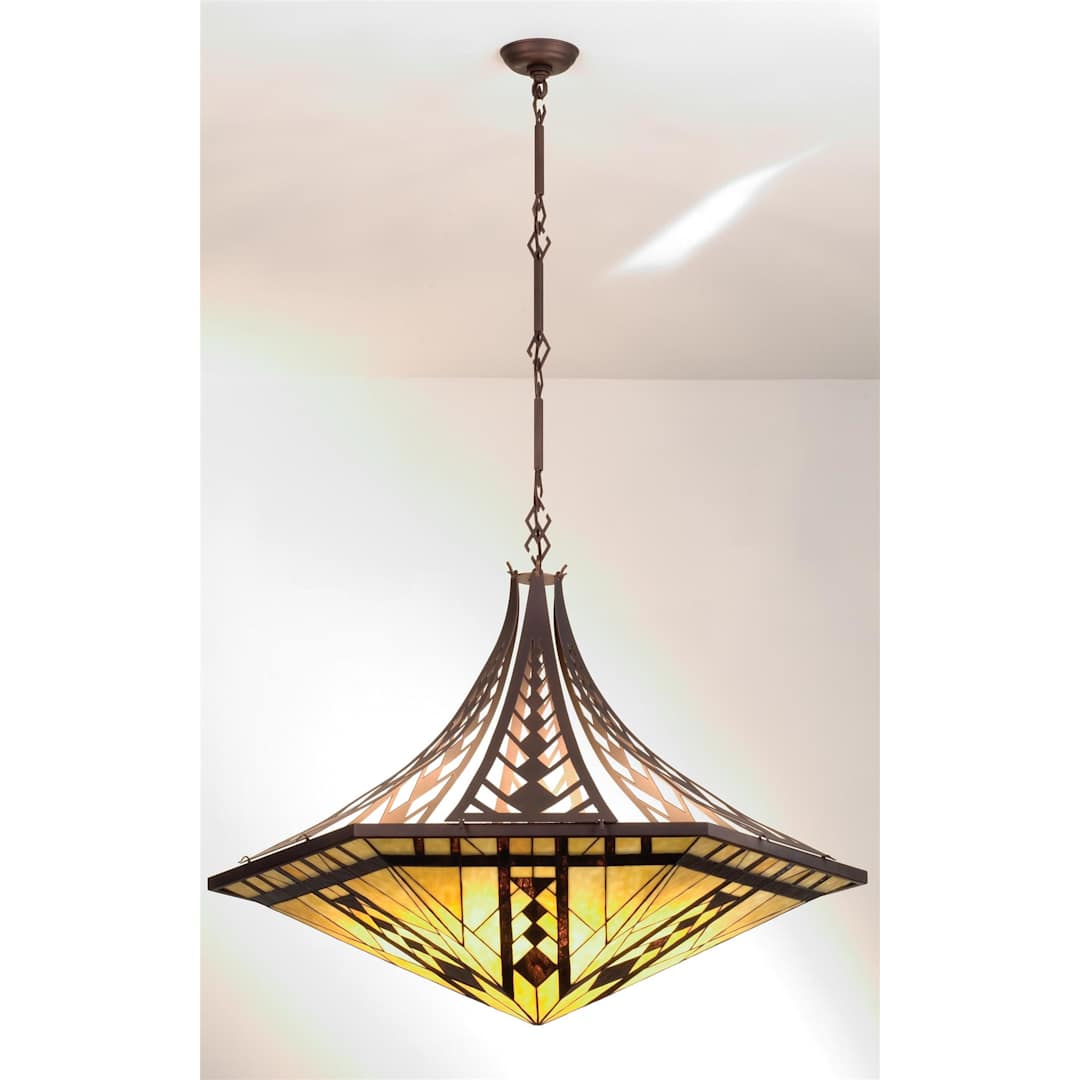 Stained Glass / Tiffany Six Light Bowl Pendant from the Mesa Mission Collection