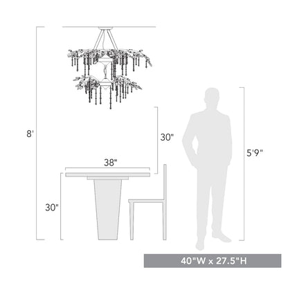Autumn Twilight 18 Light 2 Tier 40" Wide Crystal Chandelier