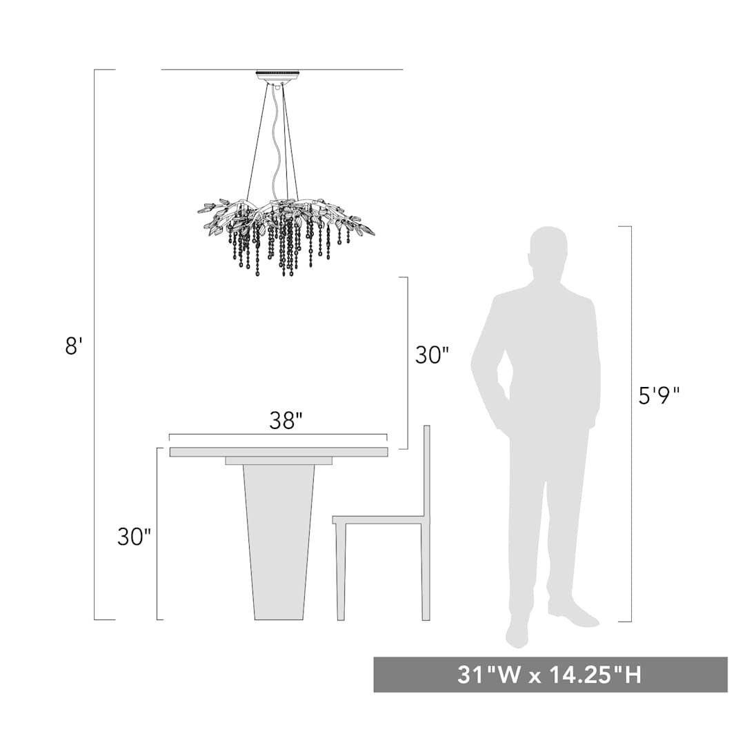 Autumn Twilight 6 Light 31" Wide Crystal Abstract Chandelier