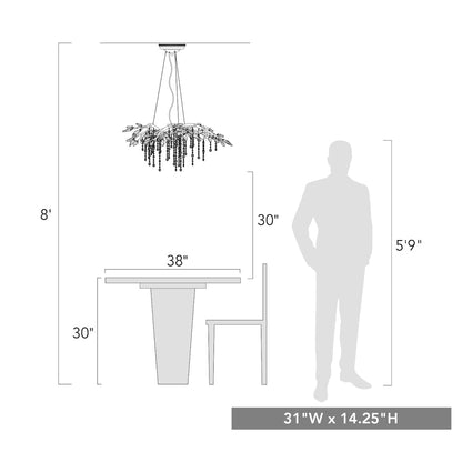 Autumn Twilight 6 Light 31" Wide Crystal Abstract Chandelier