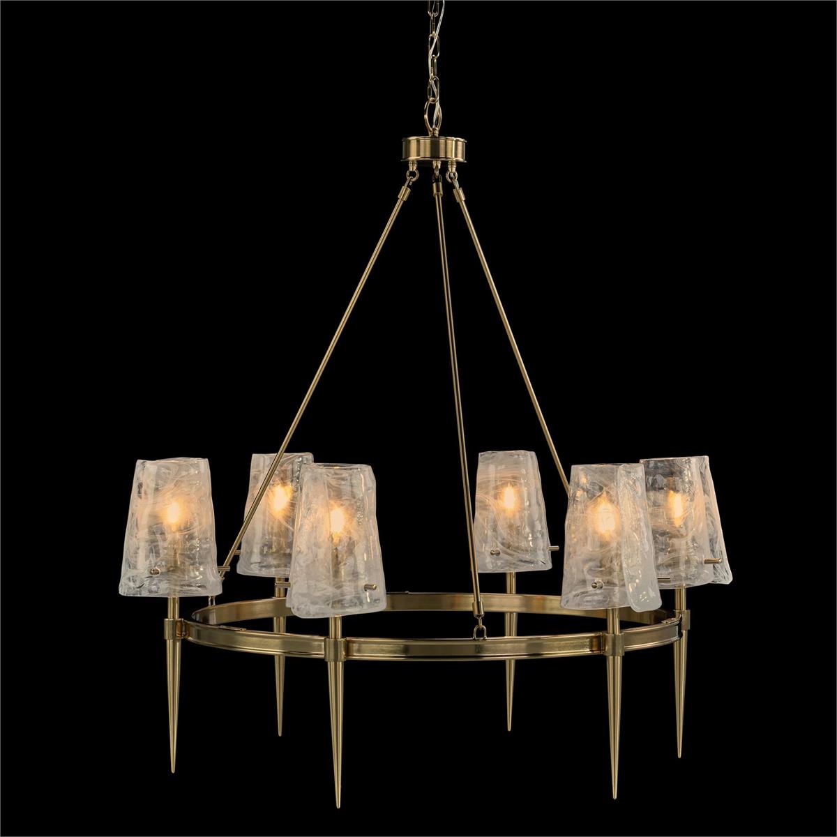 John Richard Coffee Bronze Torch Six-Light Chandelier