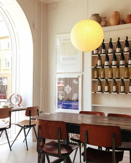 Japanese Globe Mulberry Paper Pendant Light