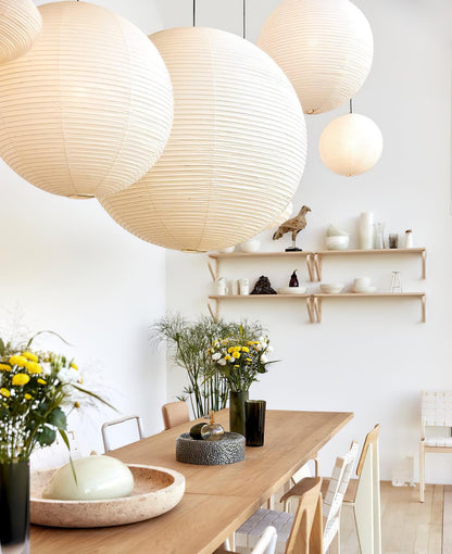 Japanese Globe Mulberry Paper Pendant Light
