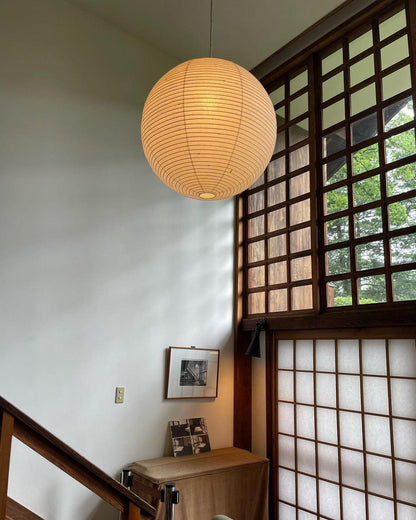 Japanese Globe Mulberry Paper Pendant Light