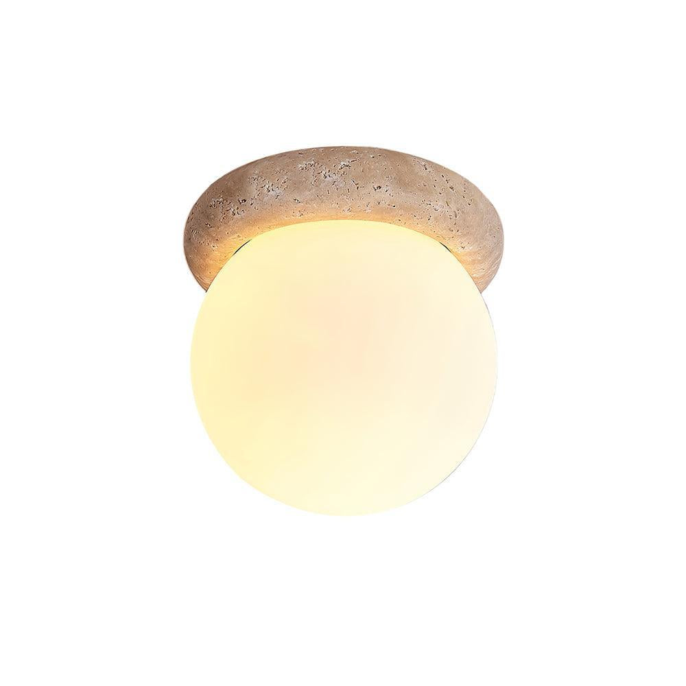 Minimalist Travertine Globe Ceiling Light