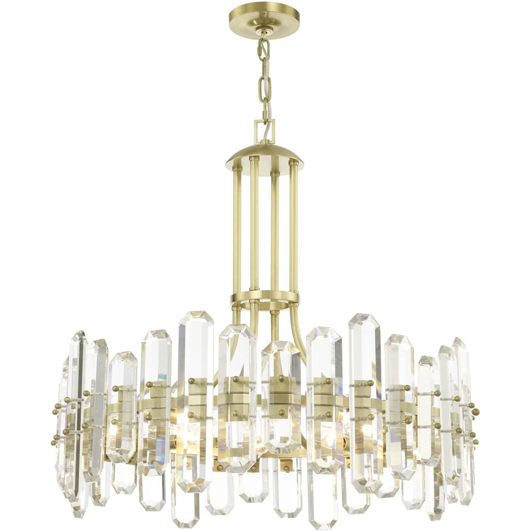 Bolton 8 Light 25" Wide Crystal Drum Chandelier with Faceted Crystal Accents