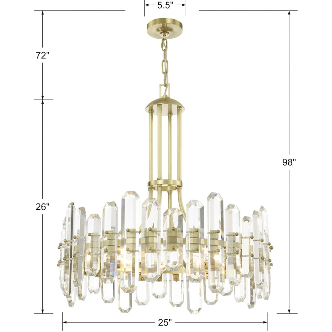 Bolton 8 Light 25" Wide Crystal Drum Chandelier with Faceted Crystal Accents