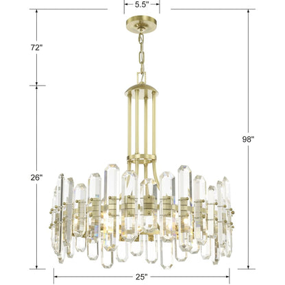 Bolton 8 Light 25" Wide Crystal Drum Chandelier with Faceted Crystal Accents
