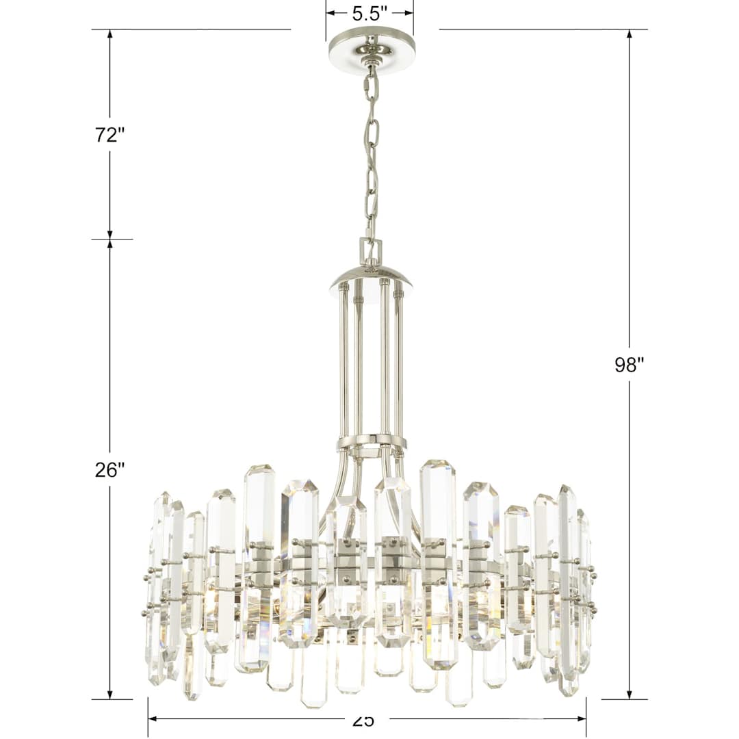 Bolton 8 Light 25" Wide Crystal Drum Chandelier with Faceted Crystal Accents