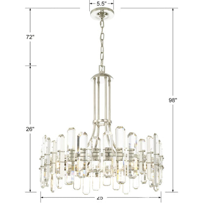Bolton 8 Light 25" Wide Crystal Drum Chandelier with Faceted Crystal Accents